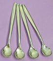 Set of 4 Long Handled Cafe' Latte Spoons.