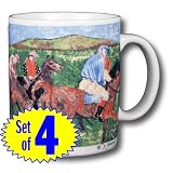 Edgar Degas - Gentleman's Race 14oz Coffee Mugs (Set of Four)