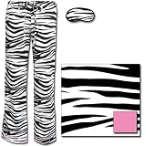 The Cat's Pajamas Zebra Non-Flannel Low-Rise Pajama Pant with Pink Piping