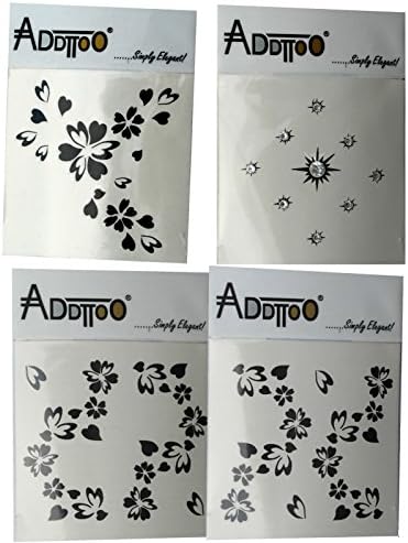 Hearts & Flowers Shoulder and Face Temporary Tattoo with Clear Crystals - Temporary Body Art - With Sparkling Swarovski Crystals. For Parties, Clubbing, Festivals, Holidays, Weddings, or As a Unique Present. Water Resistant.