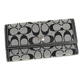 Authentic Coach Hampton Signature Checkbook Wallet Purse 42986 sbwbk