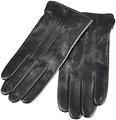 SIEFERSN Hot Selling Classic Style Men's Lambskin Touchscreen Gloves Winter Warm Leather Gloves 1154225011 (X-Large 9.5", Black)