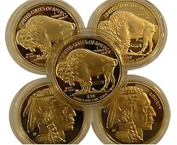 Lot of 5 - 2008 $50 Buffalo Gold Replica Coins