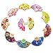 Imported 100Pcs Mixed Color Printed Fan Shape Wooden Buttons with Hole DIY Craft RS.325.00
