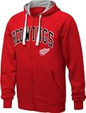 Detroit Red Wings Red Step One Full Zip Hoodie Sweatshirt (Large)