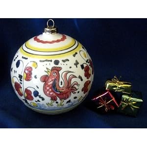 Click to buy Italian Christmas decorations   : Deruta Orvieto rooster jumbo Christmas ornament from Amazon!