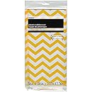 Yellow Chevron Plastic Tablecloth, 108" x 54"