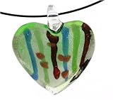 Murano Style Glass Pendant with Stainless Steel IP Coating Choker