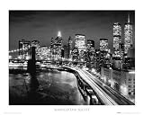 Posters: New York Mini Poster - Manhattan La Nuit (50 x 40 cm)