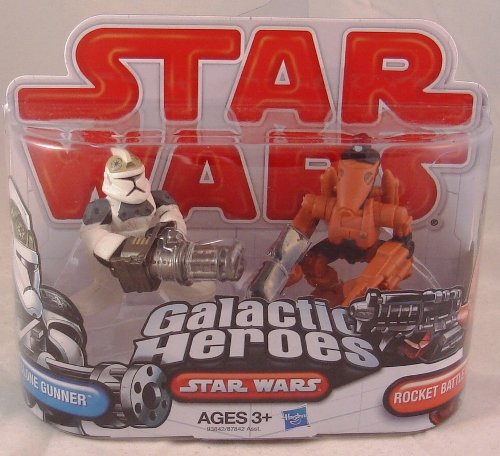 Star Wars 2009 Galactic Heroes 2Pack Gunner Trooper & Battle Droid with Jet Pack