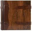 Rustic Wood with Genuine Italian Leather Spine Photo Album, Wedding Album, Scrapbook, Dual Leather Latch Closures, Gift Boxed