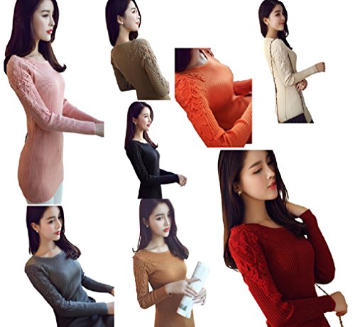 【ARINCO】 ラウンド ネック 袖 デザイン レディース スプリング ニット セーター 選べる カラー ８色