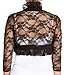 eVogues Plus Size Sheer Lace Bolero Shrug Black
