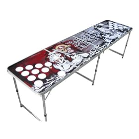 Click here to buy San Francisco 49ers Oakland Raiders Portable Beer Pong Table No Holes.