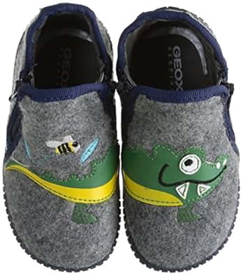 Geox B Home Boy, Chaussons b&eacute;b&eacute; gar&ccedil;on Gris (Dk Grey/Navy), 26 EU