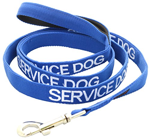 SERVICE DOG Blue Color Coded 2 4 6 Foot Padded Dog Leash (Do Not Disturb) PREVENTS Accidents By Warning Others of Your Dog in Advance (Leash 4 Foot)
