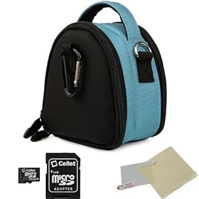 SKY BLUE GRAY Mini Slim Compact Protective Travel Digital Camera Carrying Case with Accessory Compartment For Canon Power-Shot IXUS II ELPH SD100 IXY 30 ( PC1035 ) / IXUS IIs ELPH SD110 IXY 30a ( PC1085 ) / IXUS 30 ELPH SD200 IXY 40 ( PC1102 ) / IXUS 40 ELPH SD300 IXY 50 ( PC1101 ) / IXUS 50 ELPH SD