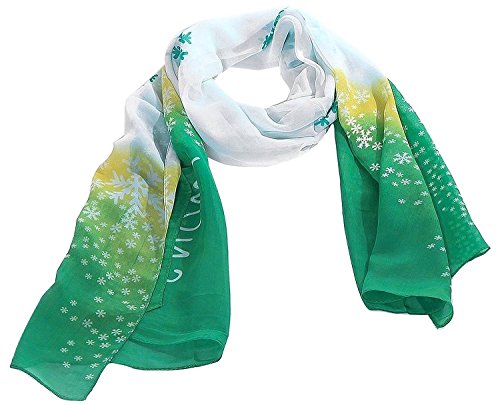 Jemis Women' S Christmas Snow Silk Scarf 50*150cm