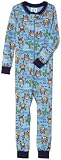Gerber Monkey Cotton PJs Unionsuit, Blue, 0-6 Months