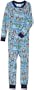 Gerber Monkey Cotton PJs Unionsuit, Blue, 0-6 Months