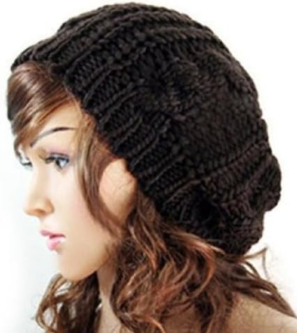 PROclearance Winter Woman Hats Girl Caddice Cap Fashion Baggy Chunky Knit Knitted Braided Hat Lady Warm Cap Ski Cap (Black)
