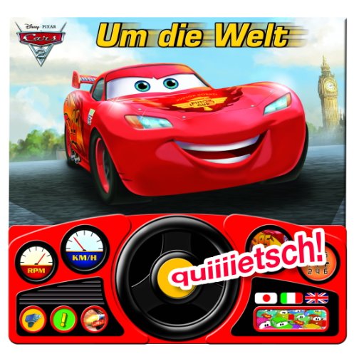 PIL (Germany) GmbH Disney PIXAR Cars 2, Um die Welt, Pappbilderbuch mit Lenkrad und Ger&auml;uschen