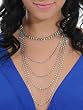 Unique Multi Loop Rhinestone Necklace