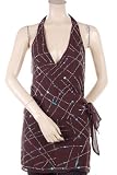 BCBG MAX AZRIA - BCBG MAHOGANY SILK BEADED MINI HALTER DRESS NEW 12