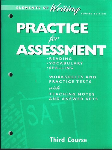 practice for assessment reading vocabulary spelling worksheets and practice tests with teaching notes and answer