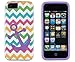 DandyCase 2in1 Hybrid High Impact Hard Nautical Anchor Colorful Chevron Pattern + Purple Silicone Case Cover for Apple iPhone 5S & iPhone 5 (not 5C) + DandyCase Screen Cleaner