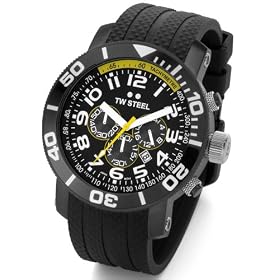 TW STEEL Chrono Black-Yellow Dial Rubber Band TWS-74
