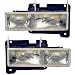 1988-1999 Chevrolet/GMC C/K Series Pickup Trucks C1500 C2500 C3500 K1500 K2500 K3500, 1992-1994 Chevy/GMC Blazer Jimmy, 1992-1999 Chevy/GMC Suburban C1500 C2500 K1500 K2500, Tahoe, Yukon Headlights Headlamps Head Lights Lamps Pair Set Left Driver AND Right Passenger Side (1988 88 1989 89 1990 90 1991 91 1992 92 1993 93 1994 94 1995 95 1996 96 1997 97 1998 98 1999 99)