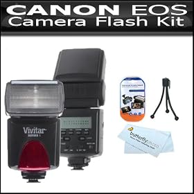 Flash Kit For Canon EOS Rebel T2i, T3i, T3 Digital SLR Camera Bundle Includes Vivitar... by Vivitar