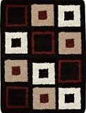 Home Dynamix Synergy S1009-455 Polypropylene 6-Feet 6-Inch by 9-Feet 8-Inch Area Rug, Black/Red