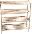 Lavish Home 4-Tier Blonde Wood Shoe Rack