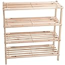 Lavish Home 4-Tier Blonde Wood Shoe Rack
