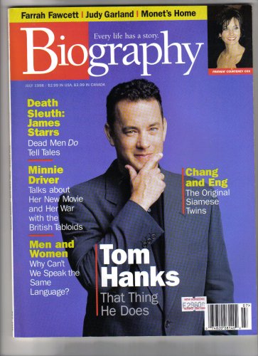 Biograhy Magazine (Biography Magazine July 1998 Tom Hanks, July 1998)