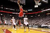 Chicago Bulls v Miami Heat - Game Four, Miami, FL - MAY 24: Derrick Rose, LeBron James and Mike Bib Sports Photographic Poster Print by Mike Ehrmann, 16x24