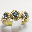 14K Yellow Gold Three-Stone Sapphire Ring
