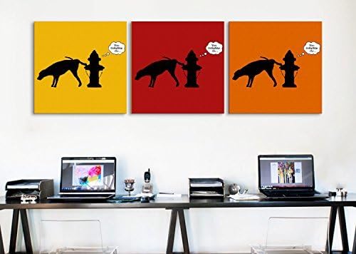 USMONON Fashionable BNK61 3-Piece All I Ever Wanted Was a Shoulder to Crayon by Banksy Canvas Print, 48-Inch by 16-Inch, 0.75-Inch Deep