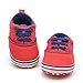 DZT1968® Unisex Baby Canvas Soft Sole Casual Sports Shoes Prewalker Sneaker (9~12 Months, Red)