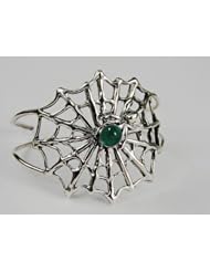 An Impressive Sterling Silver Spider Web Bracelet Accented with Genuine Flourite