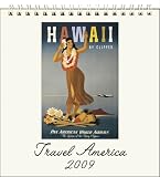 Cavallini 2009 Vintage Prints easel desk calendar 6 by 6.5 inches Cream Laid paper finish, Travel America