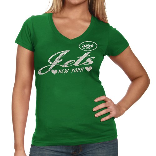 New York Jets Heart Script Baby Jersey T-Shirt - Green (Small)