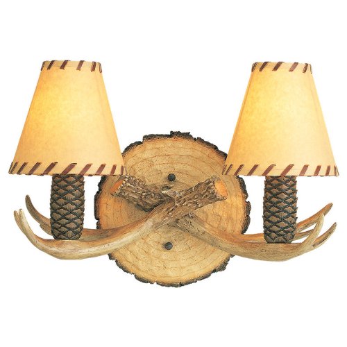 Monte Carlo GL2WSWI 2-Light Antler Wall Sconce, Weathered Iron