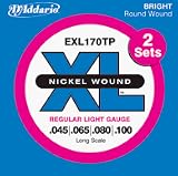 D’Addario EXL170TP XL Nickel Long Scale Bass Guitar Strings Twin Pack