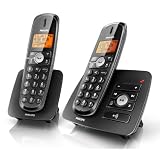 Philips XL3752B DECT Single ECO schnurloses Telefon Komfort- Grosstasten, Anrufbeantworter 30 Min ( Displaybeleuchtung, Voll-Duplex Freisprechen am Mobilteil, inkl. Zusatzh�rer mit Ladeschale) schwarzvon "Philips"