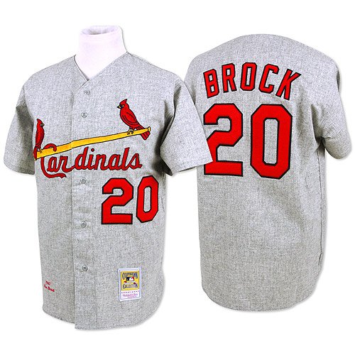 St. Louis Cardinals Authentic 1967 Lou Brock Road Jersey by Mitchell & Ness