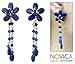 Lapis lazuli floral earrings, 'Blue Bouquet' - Beaded Lapis Lazuli Dangle Earrings