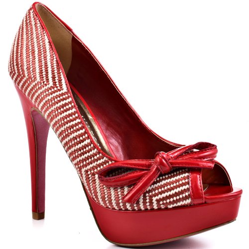 Paris Hilton Beth - Red Woven Patent